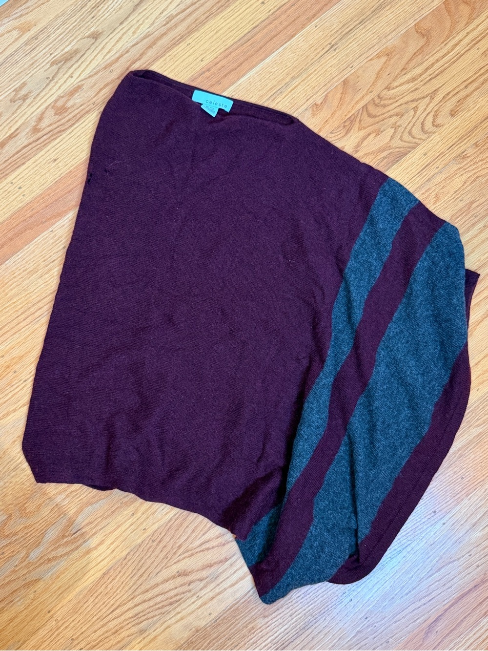 Celeste Burgundy Sweater with Charcoal Stripes